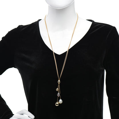 David Yurman 18K Yellow Gold Pearl Solari Fringe Necklace 2 of 4