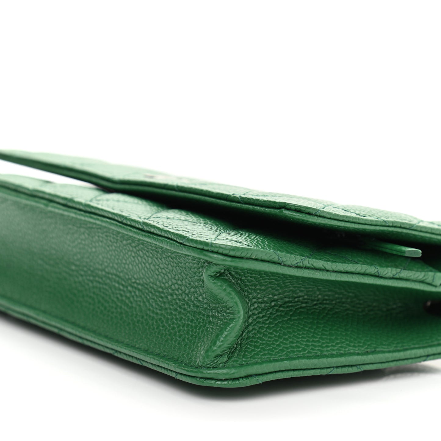 Caviar Quilted Wallet On Chain WOC Green