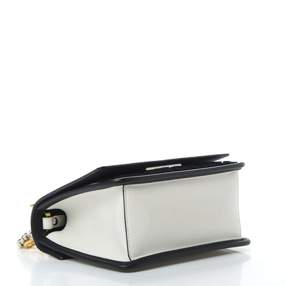 Fendi Vitello Century Velvet F is Fendi FF Embroidered Small Kan I Shoulder Bag White Black 5 of 12