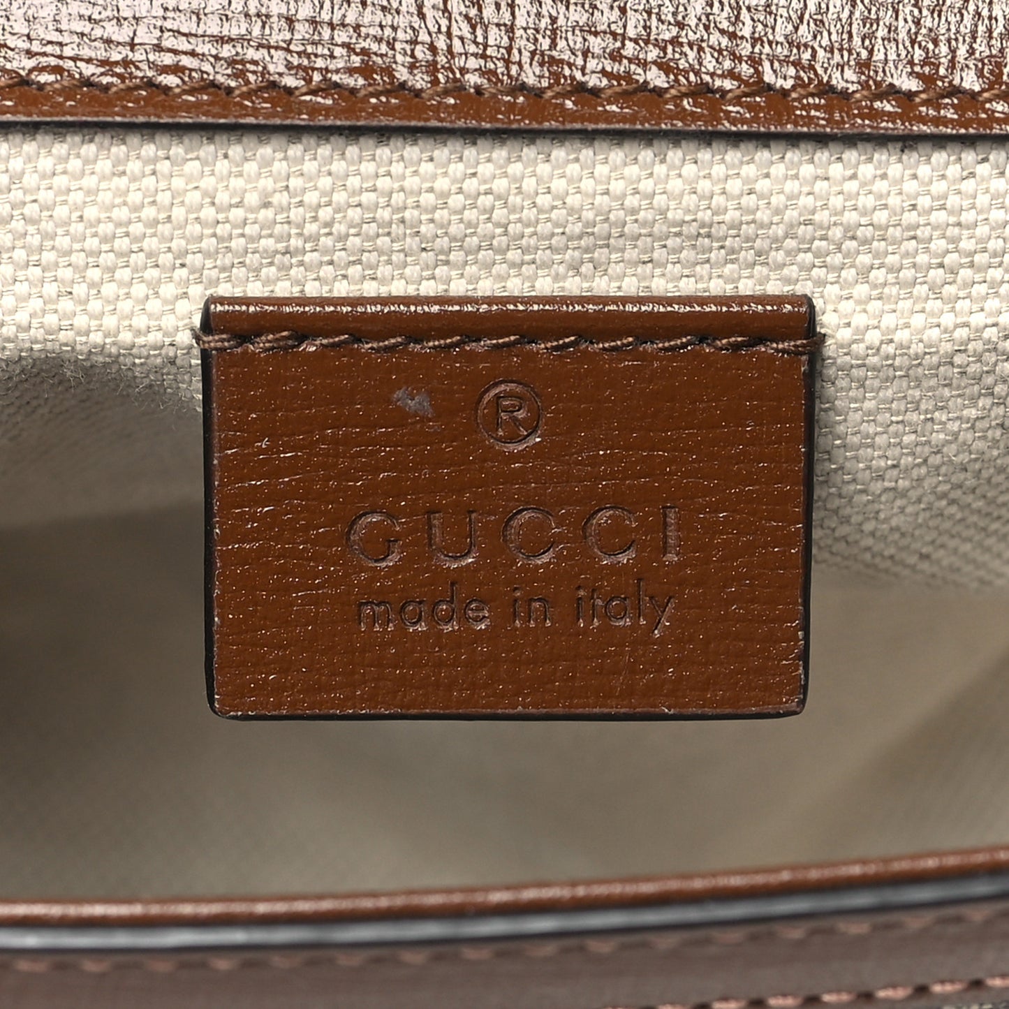 GG Supreme Monogram Web Mini Horsebit 1955 Shoulder Bag Beige Brown Sugar