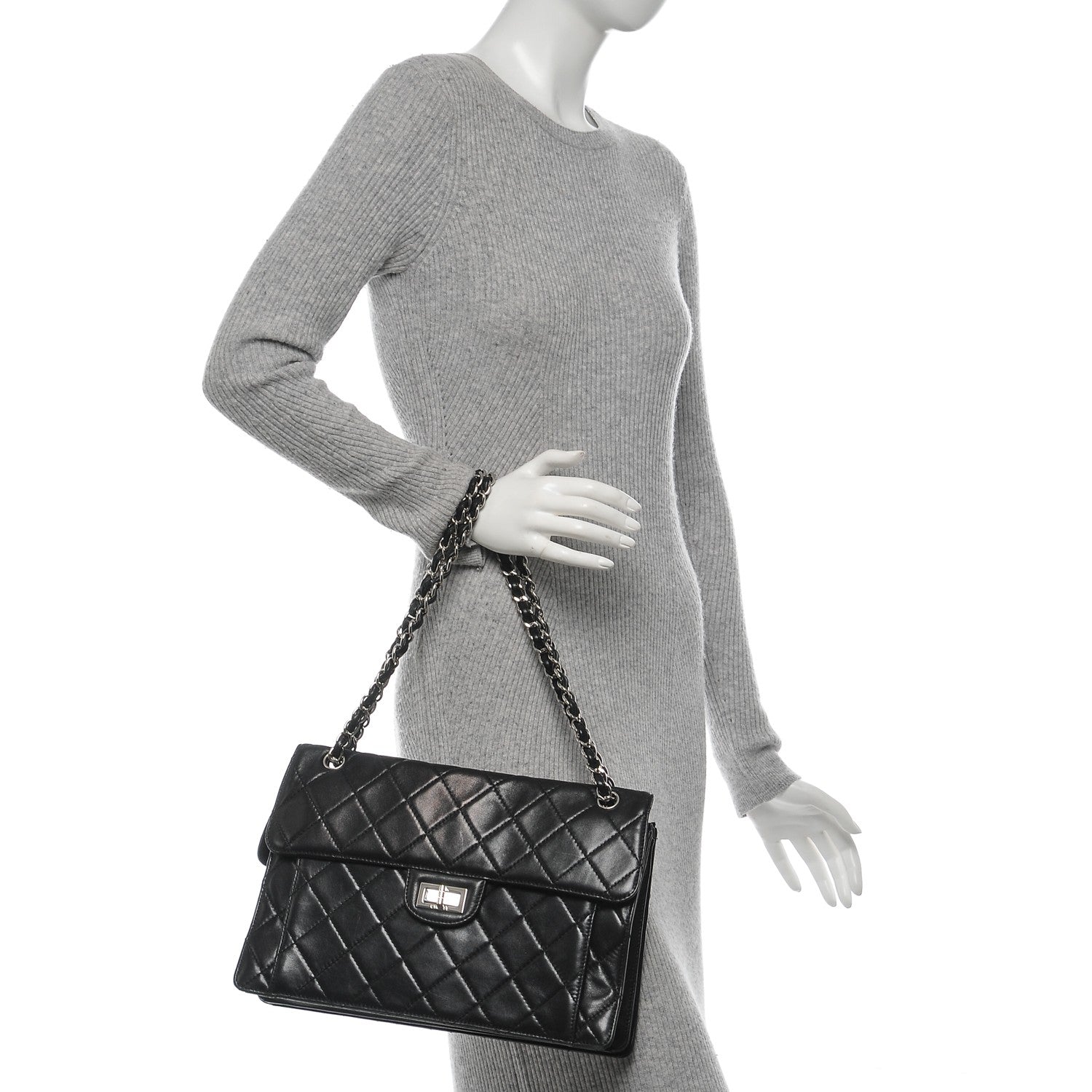 Chanel Aged Calfskin Paris Bombay Reissue Accordion Flap Black 2 of 8