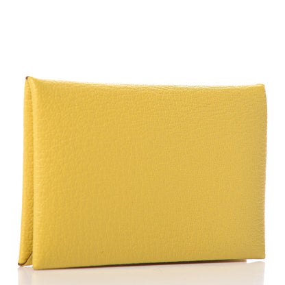 Hermes Chevre Mysore Calvi Card Case Jaune De Naples 3 of 7