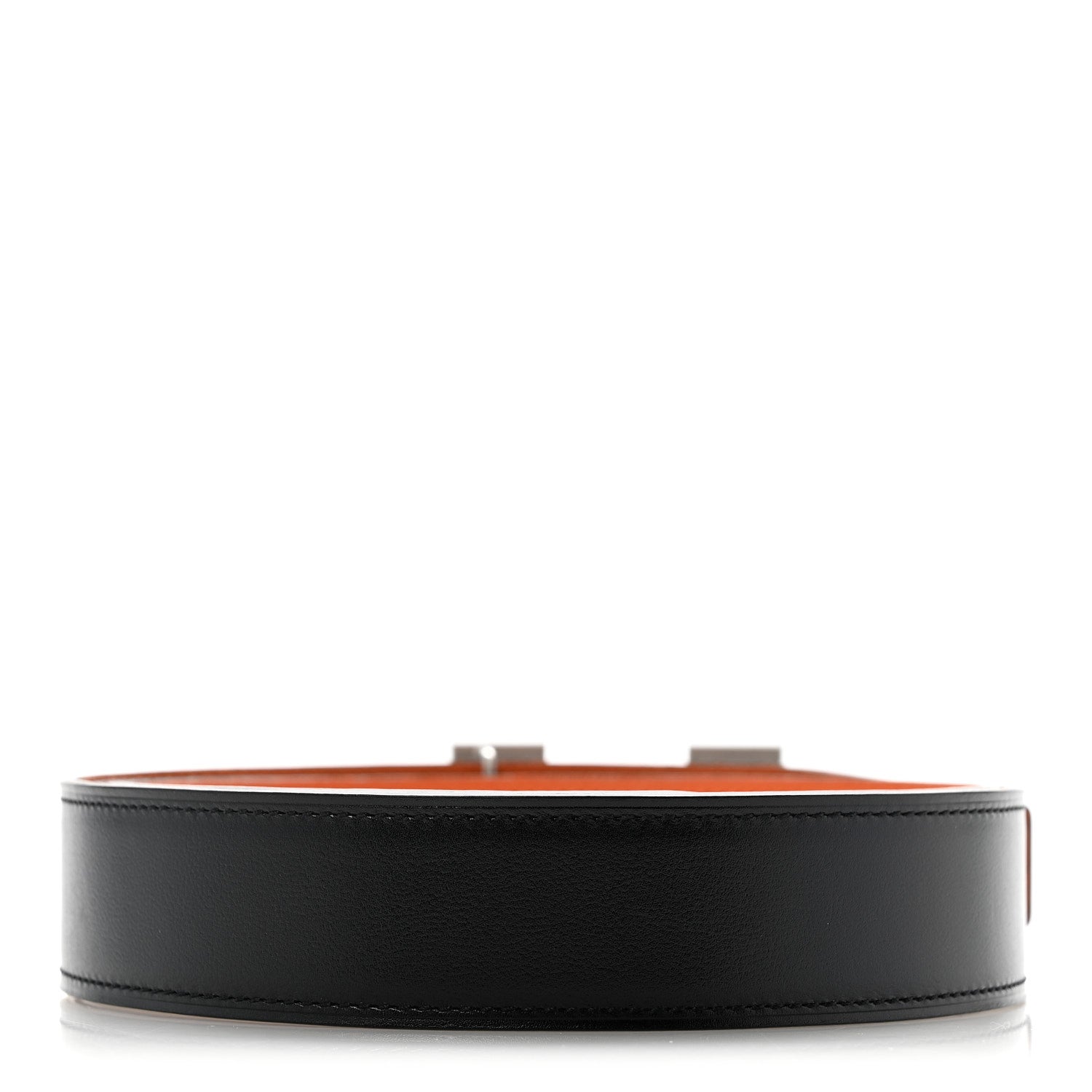 Hermes Box Togo 32mm Striee H Belt 110 44 Black Orange 2 of 10