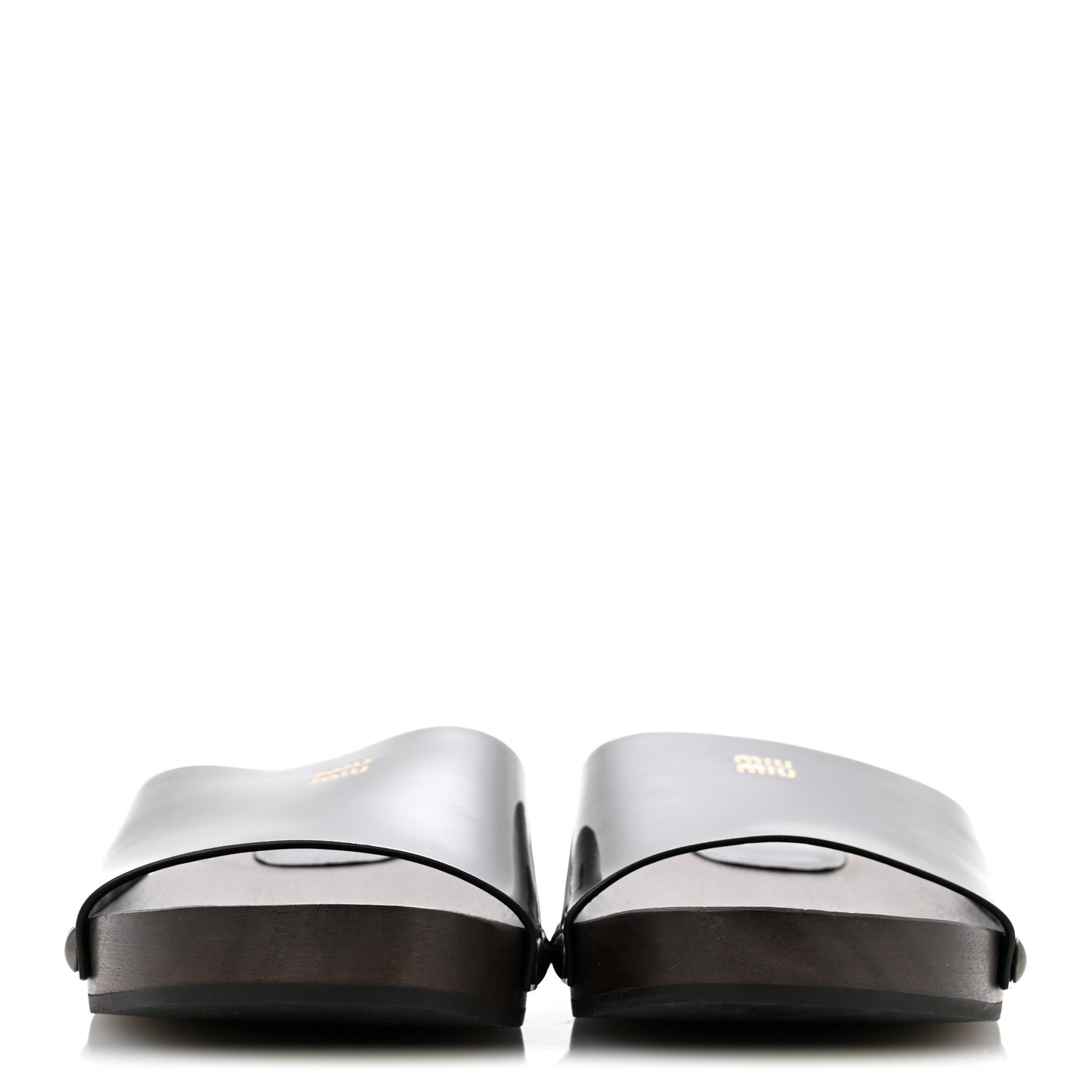 Miu Miu Patent Logo Slide Clogs 36 Black 3 of 9