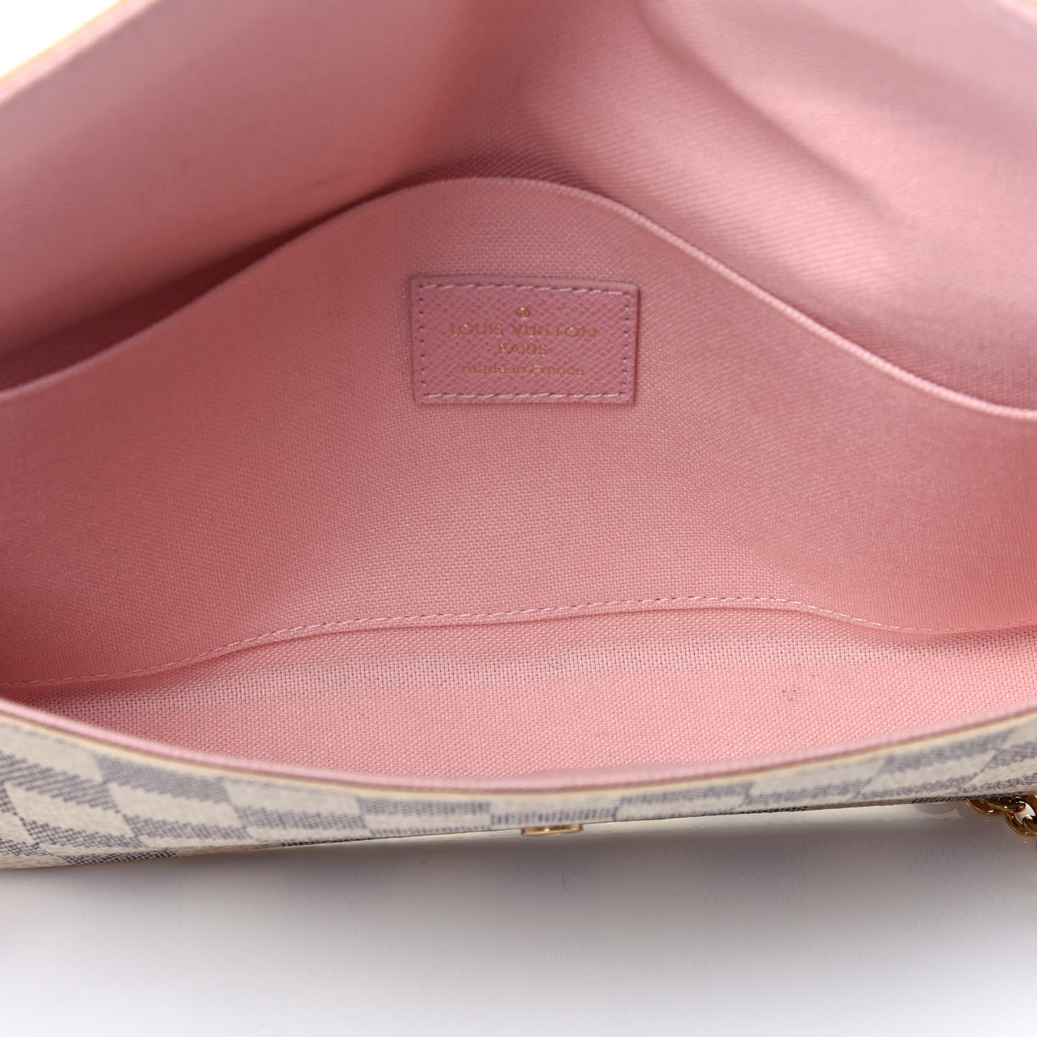 Louis Vuitton Damier Azur Pochette Felicie Chain Wallet Rose Ballerine 5 of 17