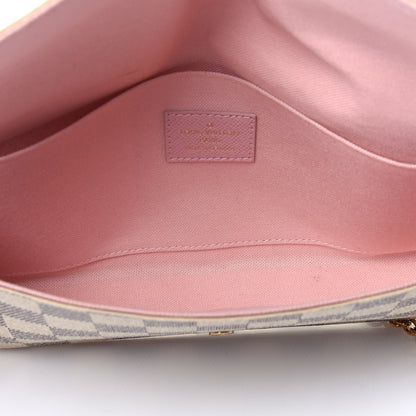 Louis Vuitton Damier Azur Pochette Felicie Chain Wallet Rose Ballerine 5 of 17