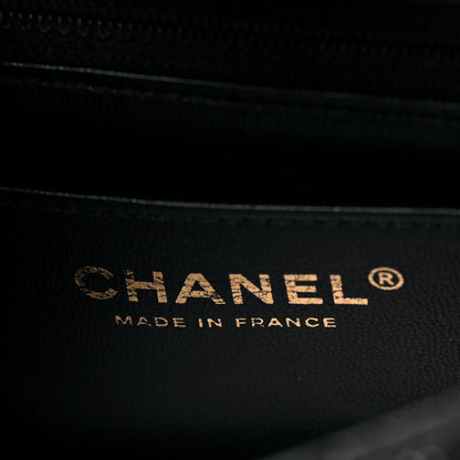 Chanel Tweed Quilted Medium Crystal CC Single Flap Black 5 of 9