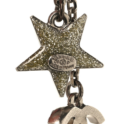 Chanel Crystal CC Star Dangle Earrings Silver 4 of 4