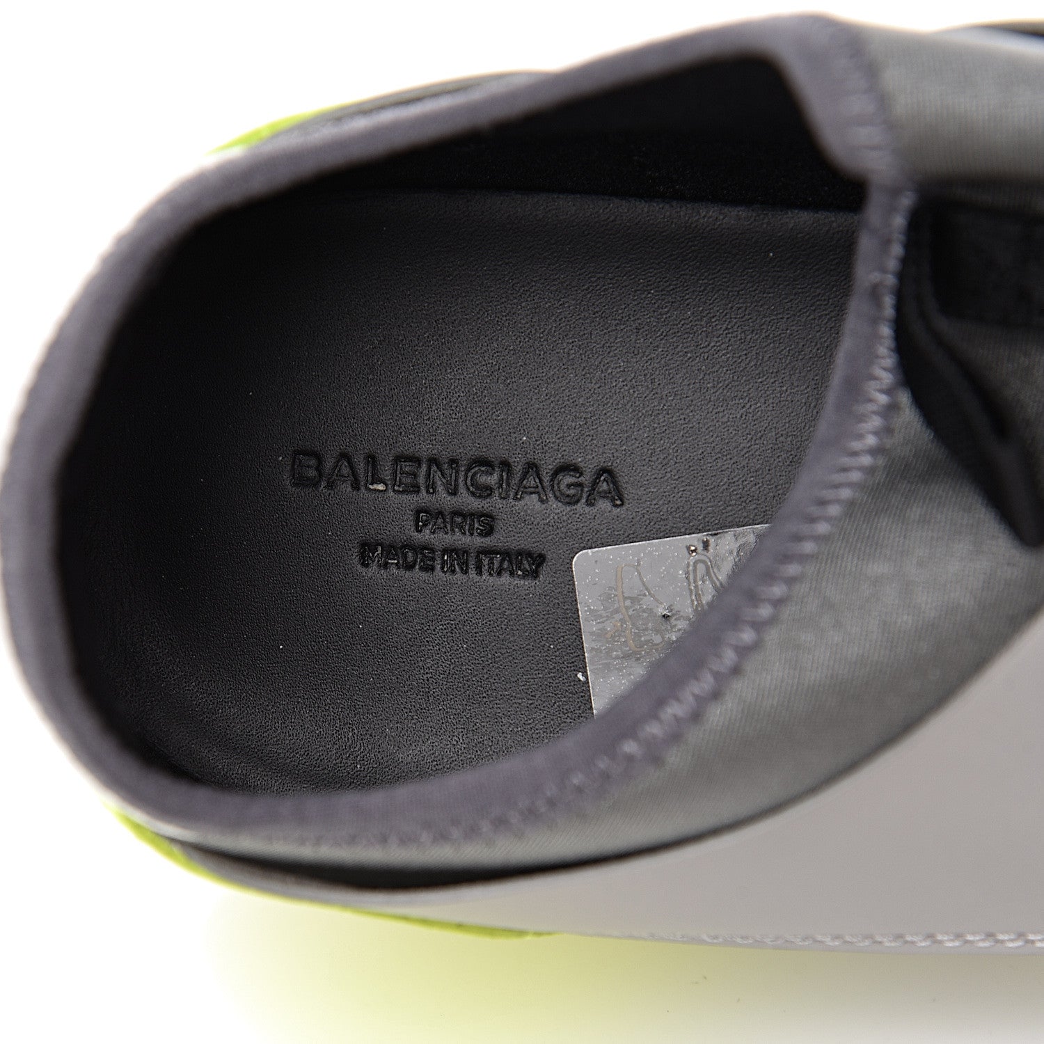 Balenciaga Mesh Calfskin Womens Race Runner Sneakers 42 Black Gris Jaune Fluo 9 of 13