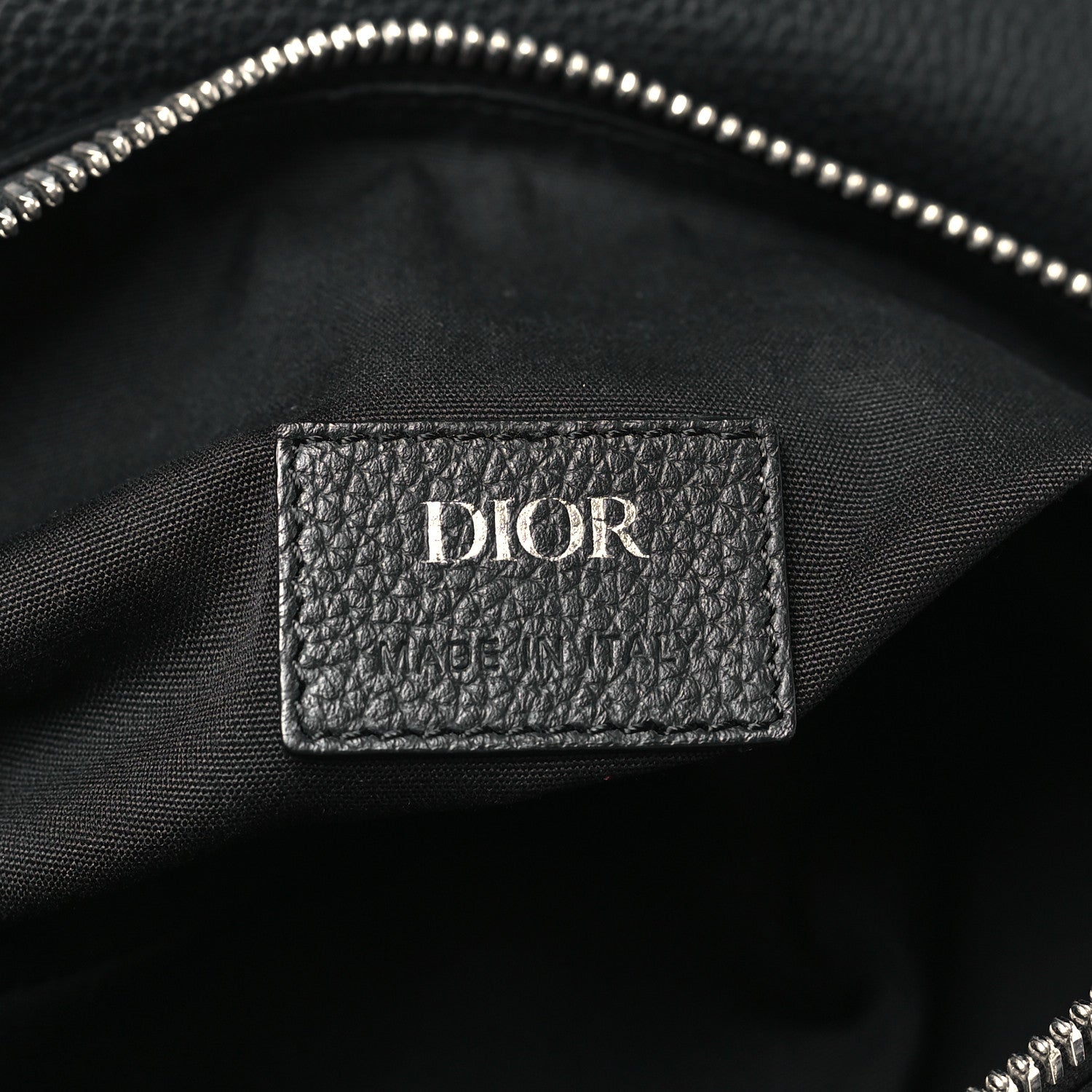 Christian Dior Grained Calfskin Mens Saddle Bag Black 6 of 10