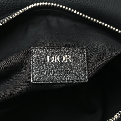 Christian Dior Grained Calfskin Mens Saddle Bag Black 6 of 10