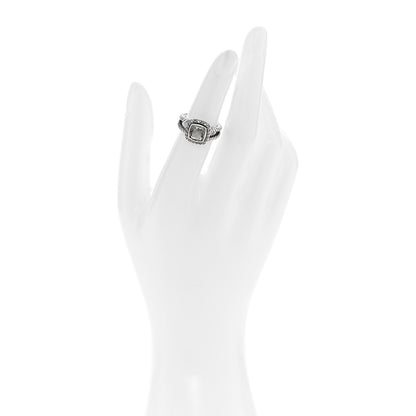 David Yurman Sterling Silver Diamond Prasiolite 7mm Petite Albion Ring 48 4.5 2 of 5