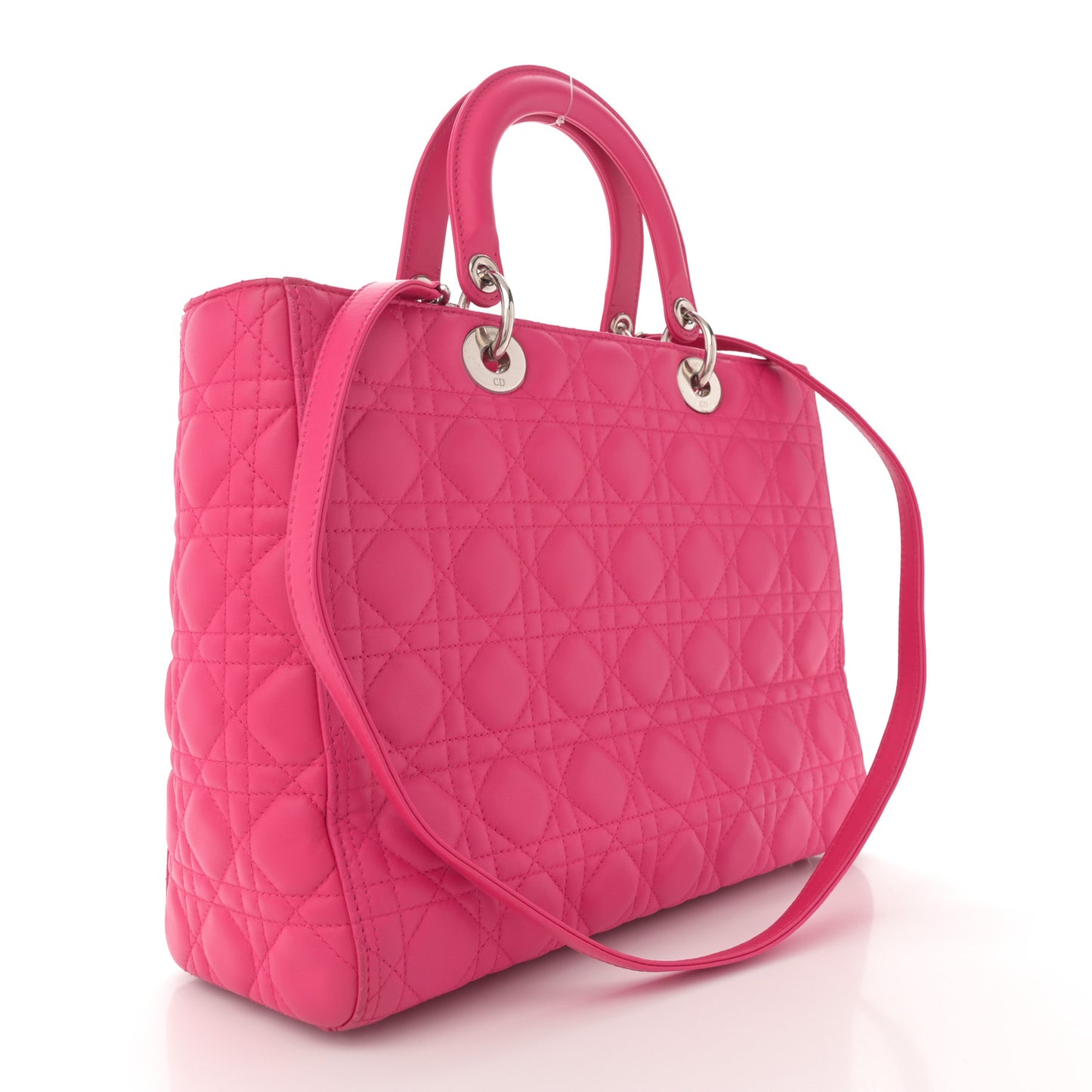 Lambskin Cannage Large Lady Dior Pink