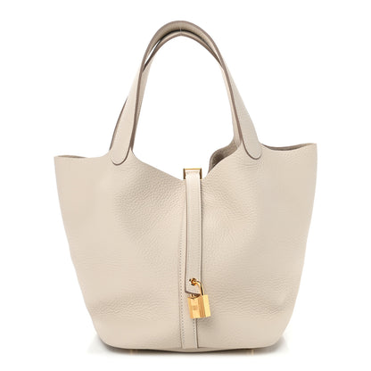 Hermes Taurillon Clemence Picotin Lock 22 MM Craie 1 of 10