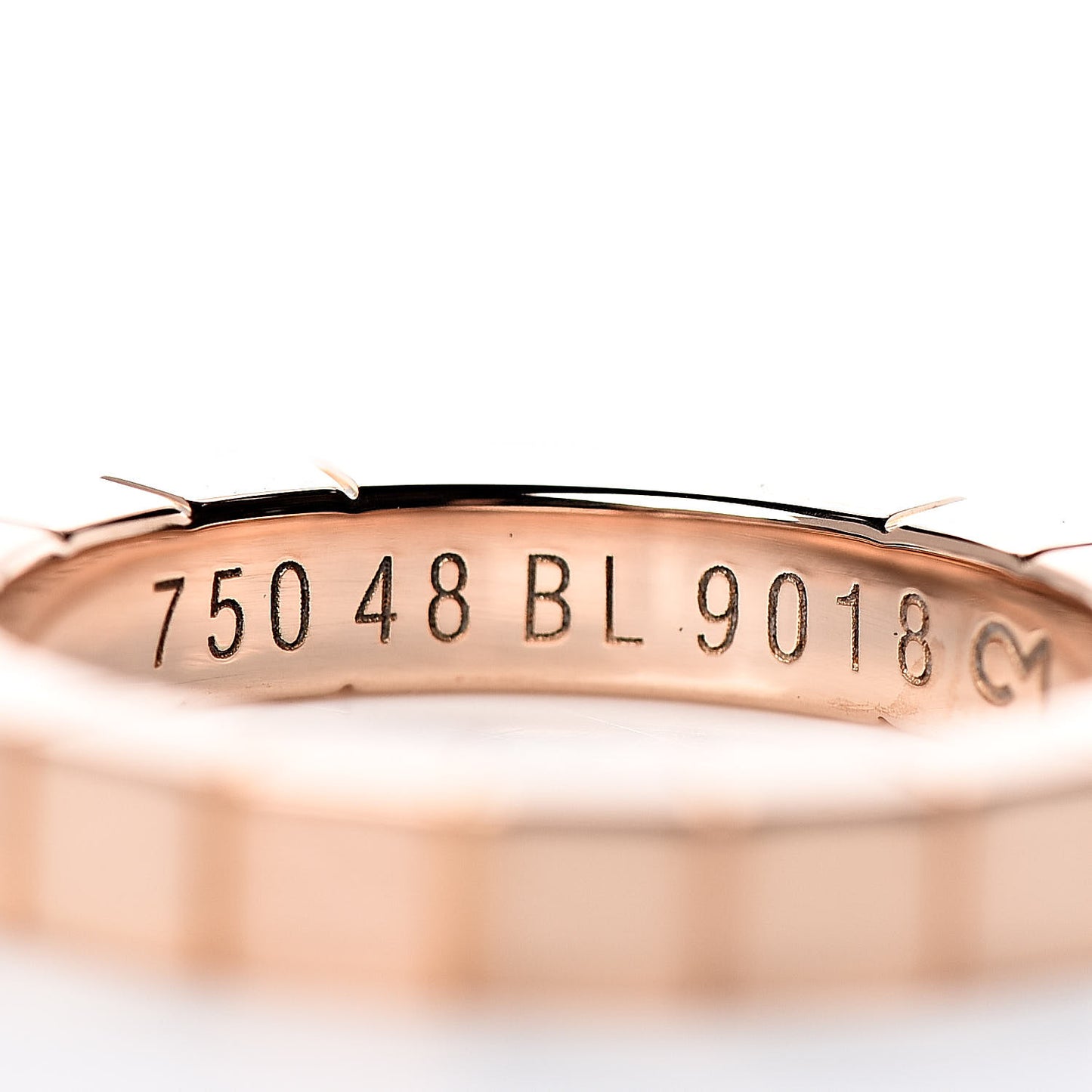 18K Pink Gold 3mm Lanieres Ring 48 4.5