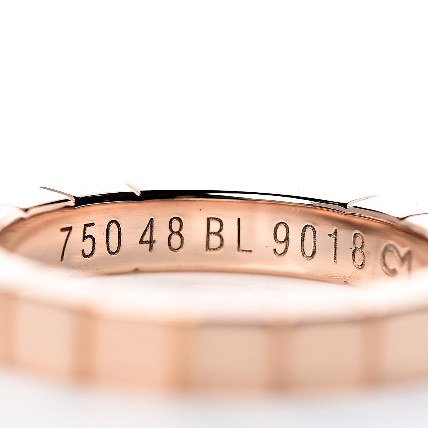 Cartier 18K Pink Gold 3mm Lanieres Ring 48 4.5 4 of 4