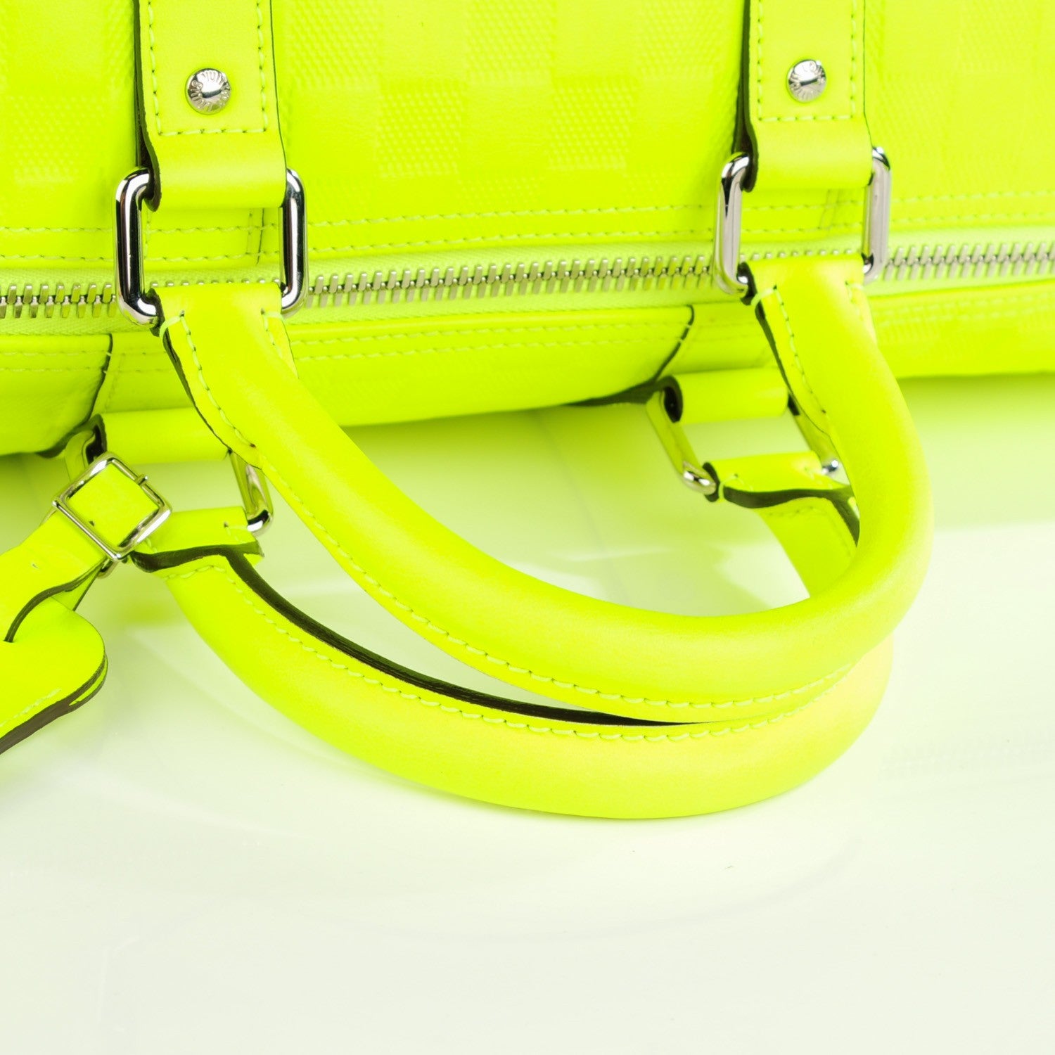 Louis Vuitton Damier Fluo Infini Keepall Bandouliere 45 Yellow 8 of 8