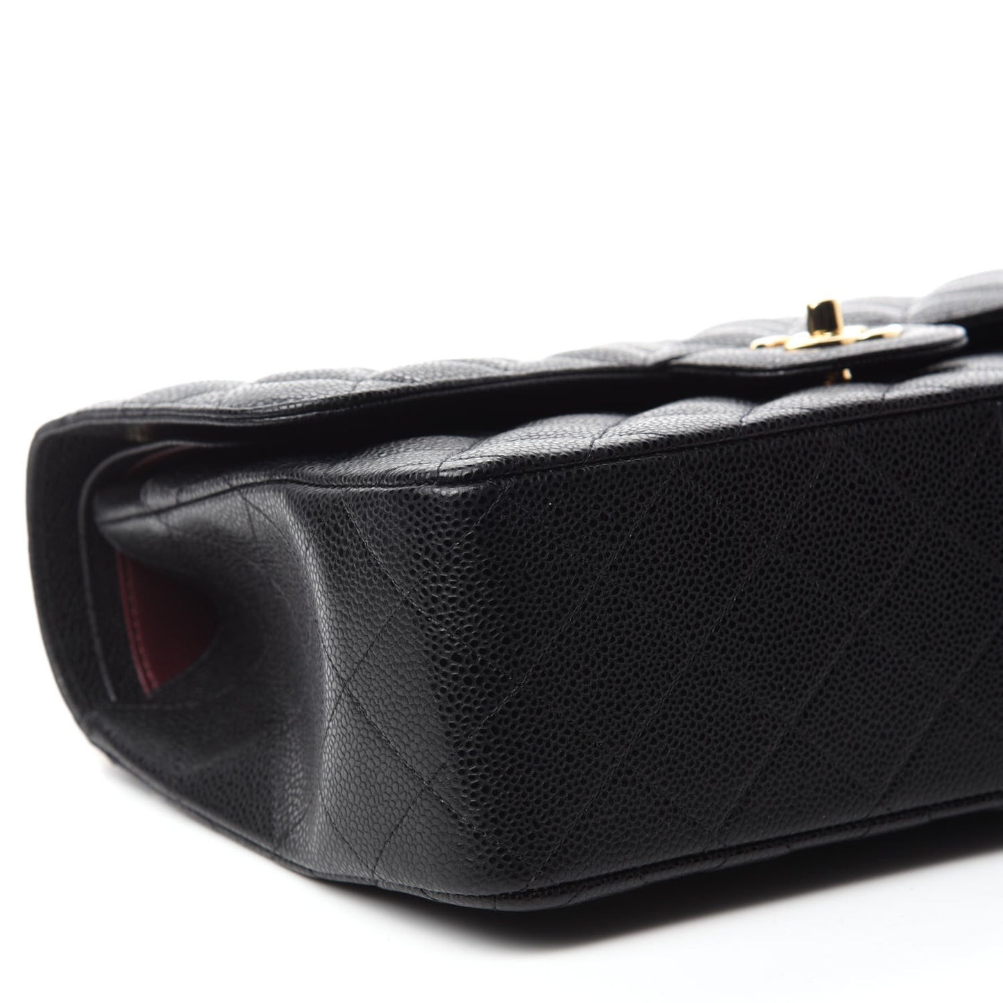 Caviar Quilted Jumbo Double Flap Black