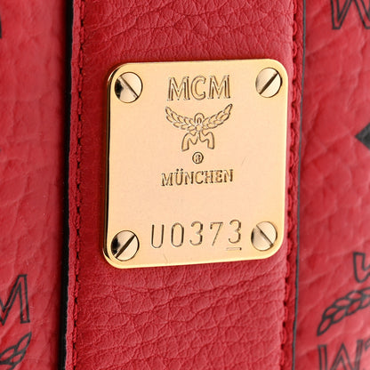 MCM Visetos Medium Liz Reversible Shopper Tote Ruby Red 9 of 15