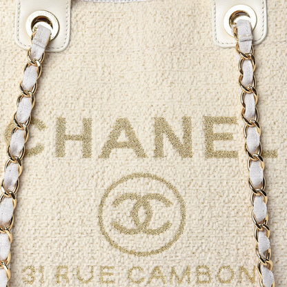 Chanel Lurex Boucle Medium Deauville Tote White 8 of 10