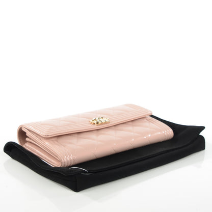 Chanel Iridescent Glazed Calfskin Quilted Boy Flap Wallet Light Pink 4 of 8
