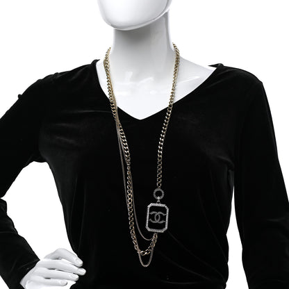 Chanel Crystal Chain CC Multi Strand Necklace Gold Silver 2 of 7