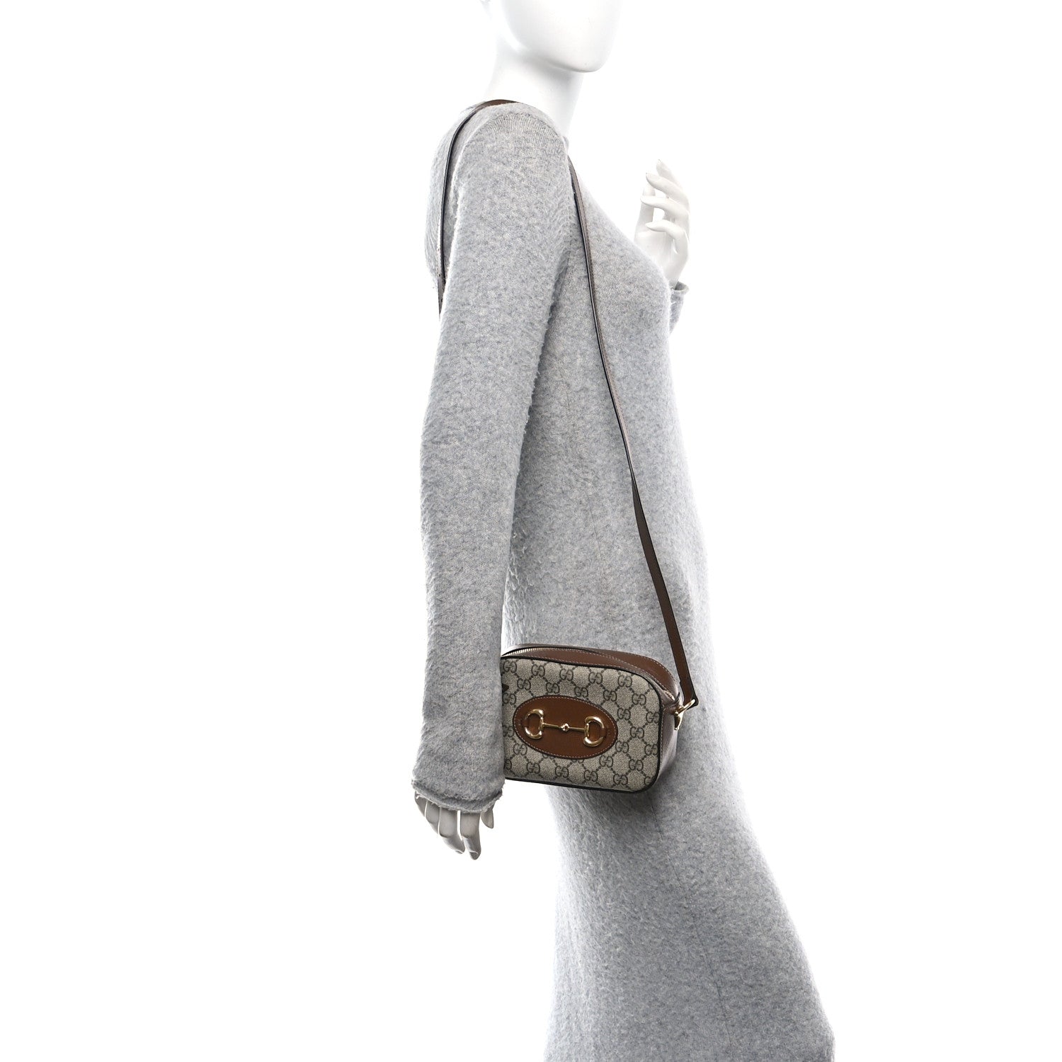 Gucci GG Supreme Monogram Mini Horsebit 1955 Camera Shoulder Bag Beige Brown Sugar 2 of 13
