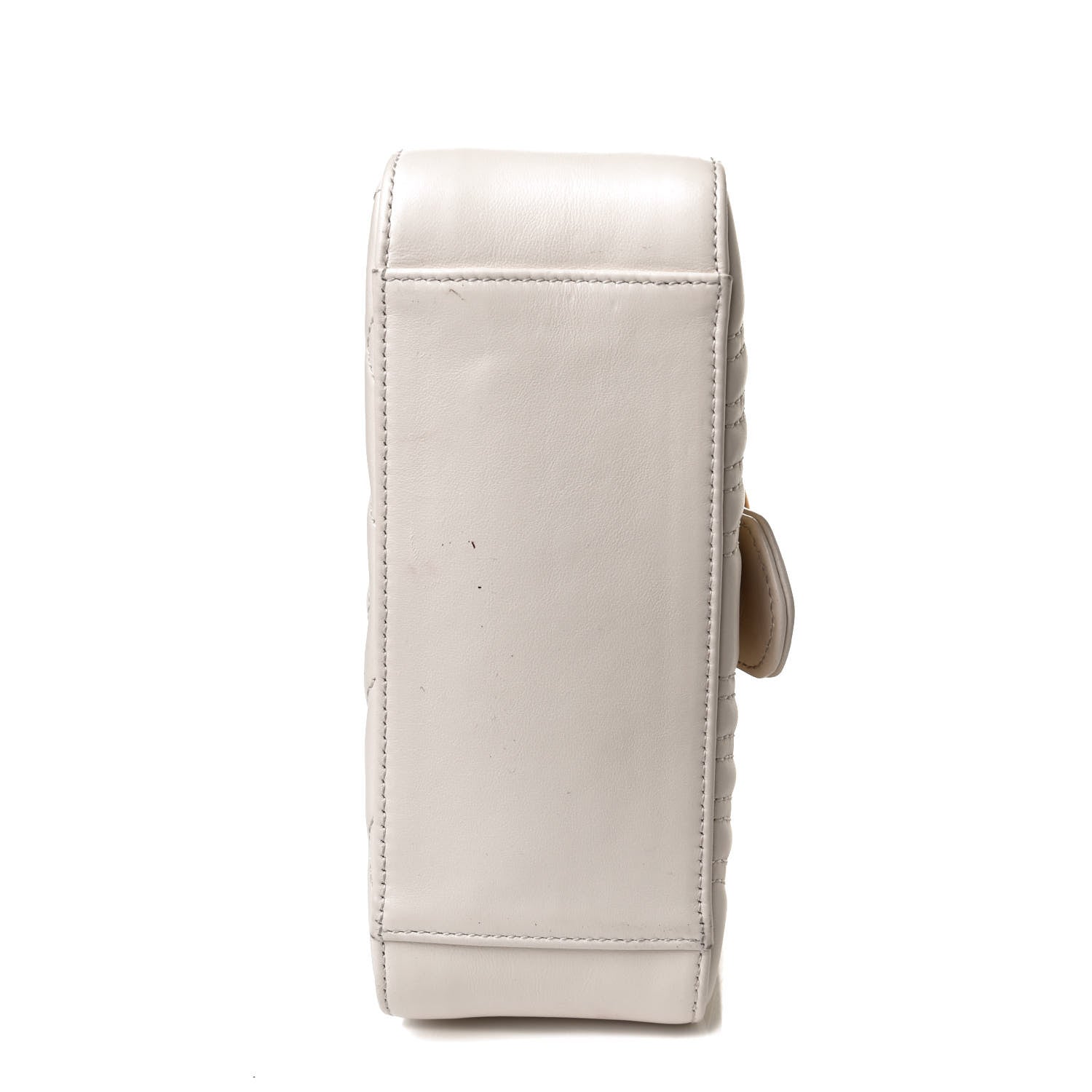 Gucci Calfskin Matelasse Mini GG Marmont Top Handle Shoulder Bag White 16 of 17