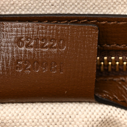 Gucci GG Supreme Monogram Azalea Calfskin Small Horsebit 1955 Top Handle Bag Beige Ebony Brown Sugar 7 of 11