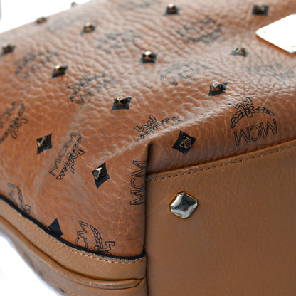 MCM Visetos Studded Hobo Cognac 13 of 15