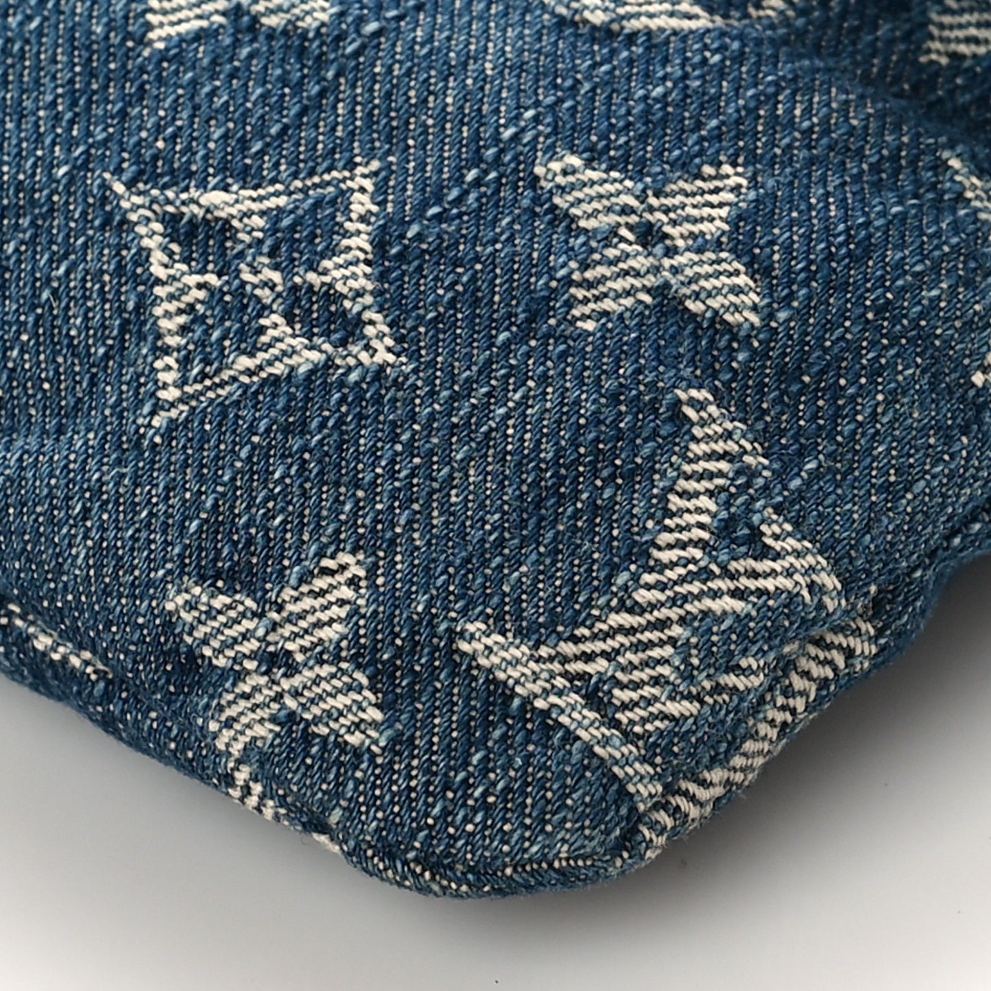 Monogram Denim Pochette Plat Clutch Blue