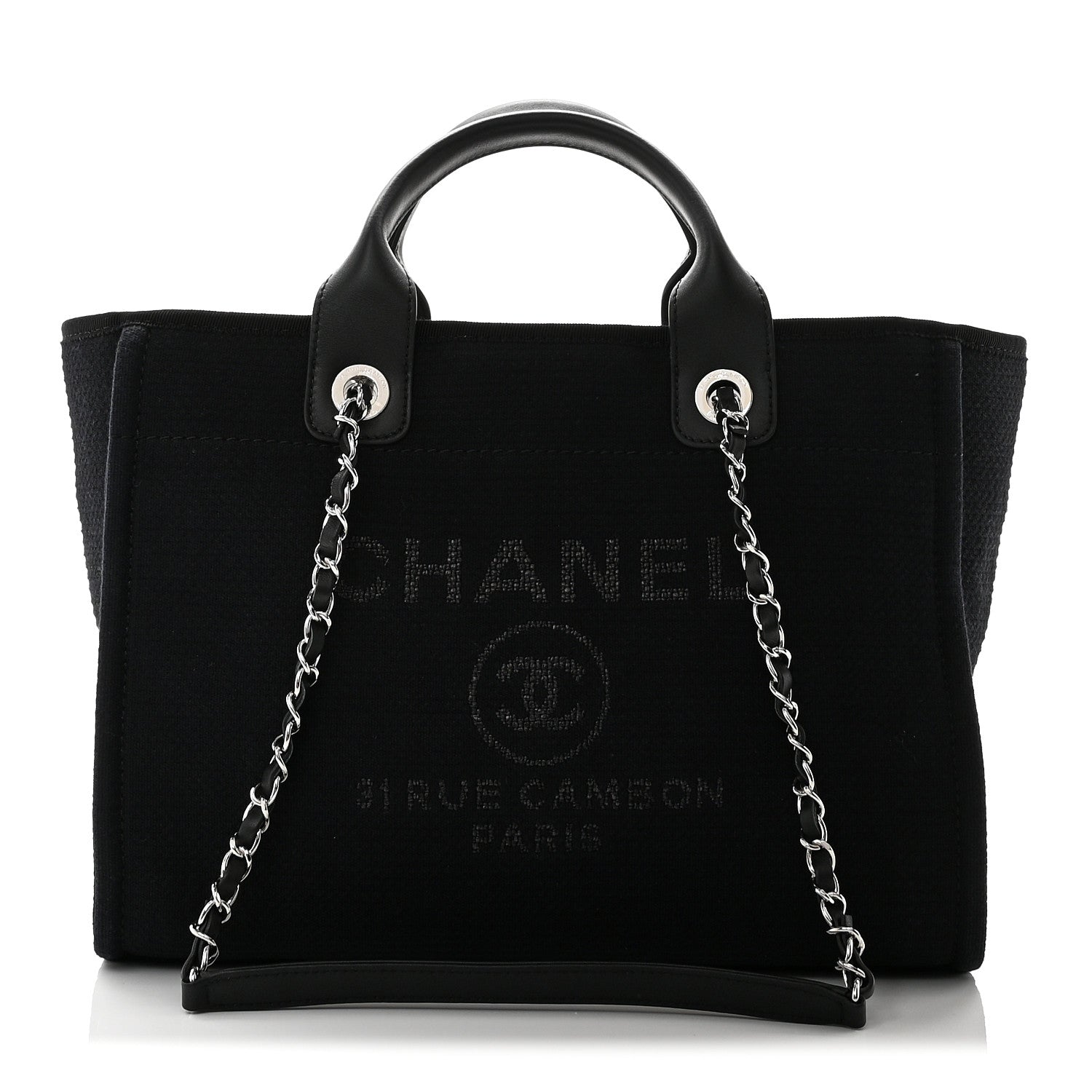 Chanel Mixed Fibers Small Deauville Tote Black 1 of 10