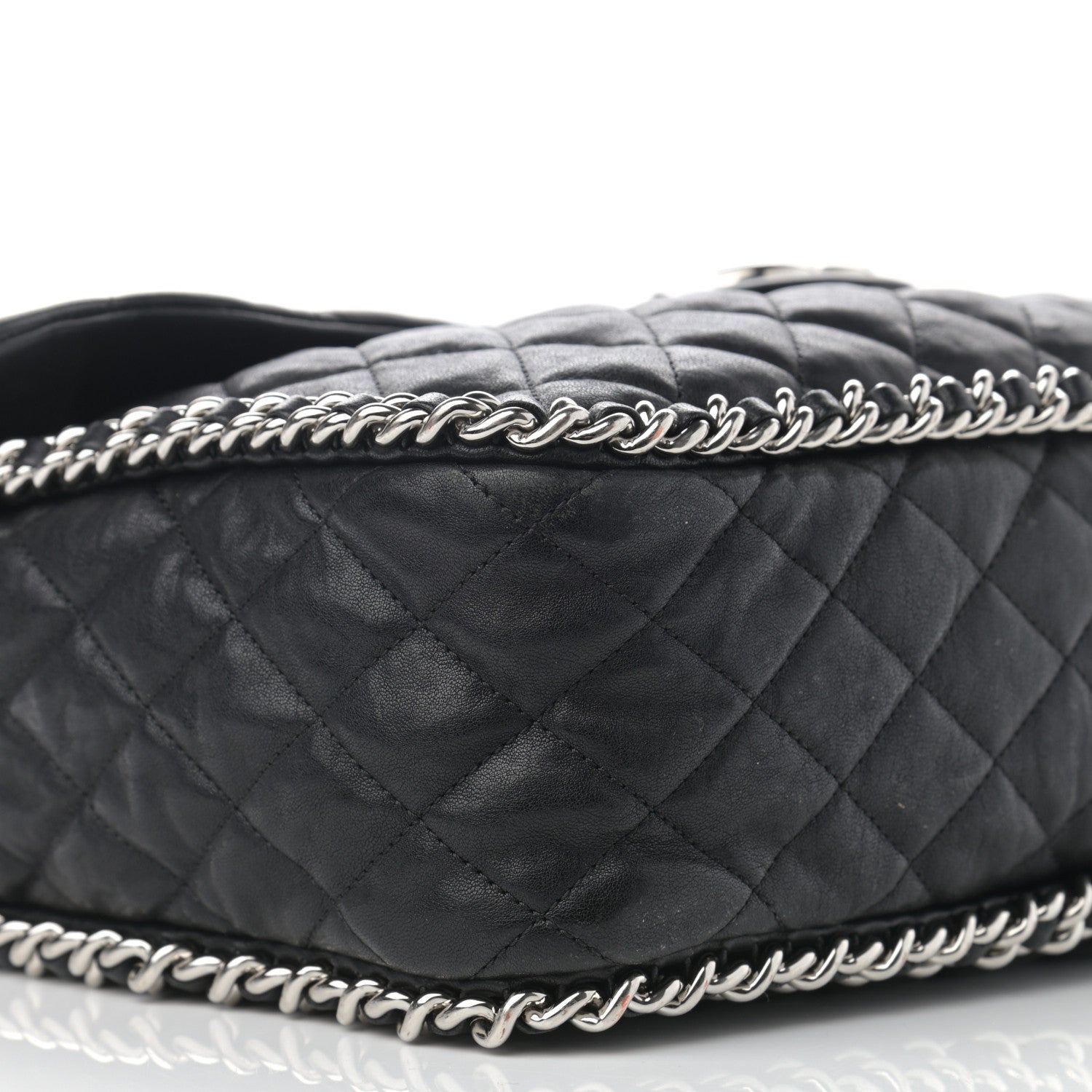Chanel Washed Lambskin Quilted Maxi Chain Around Flap Black 9 of 13