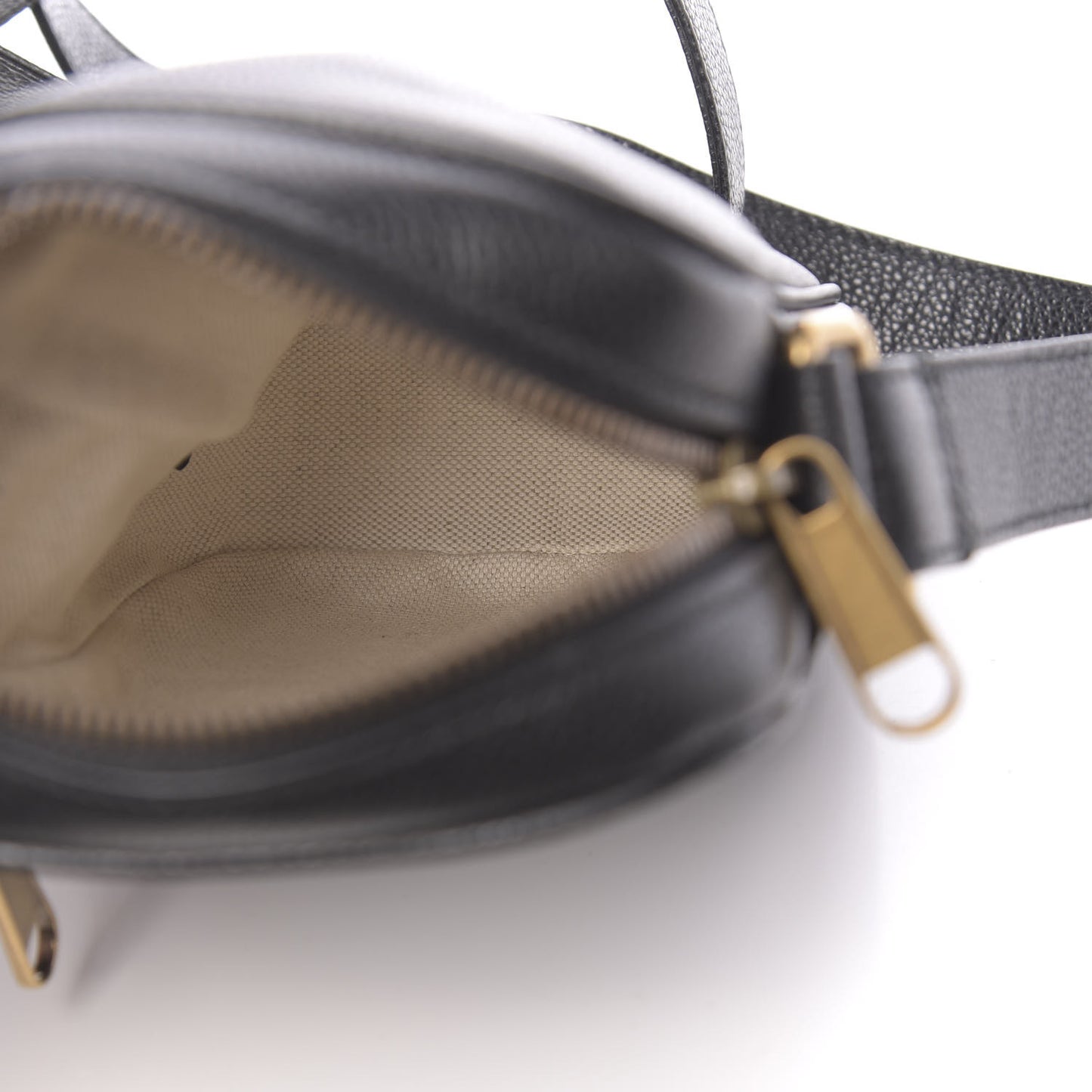 Grained Calfskin Mini Logo Messenger Bag Black