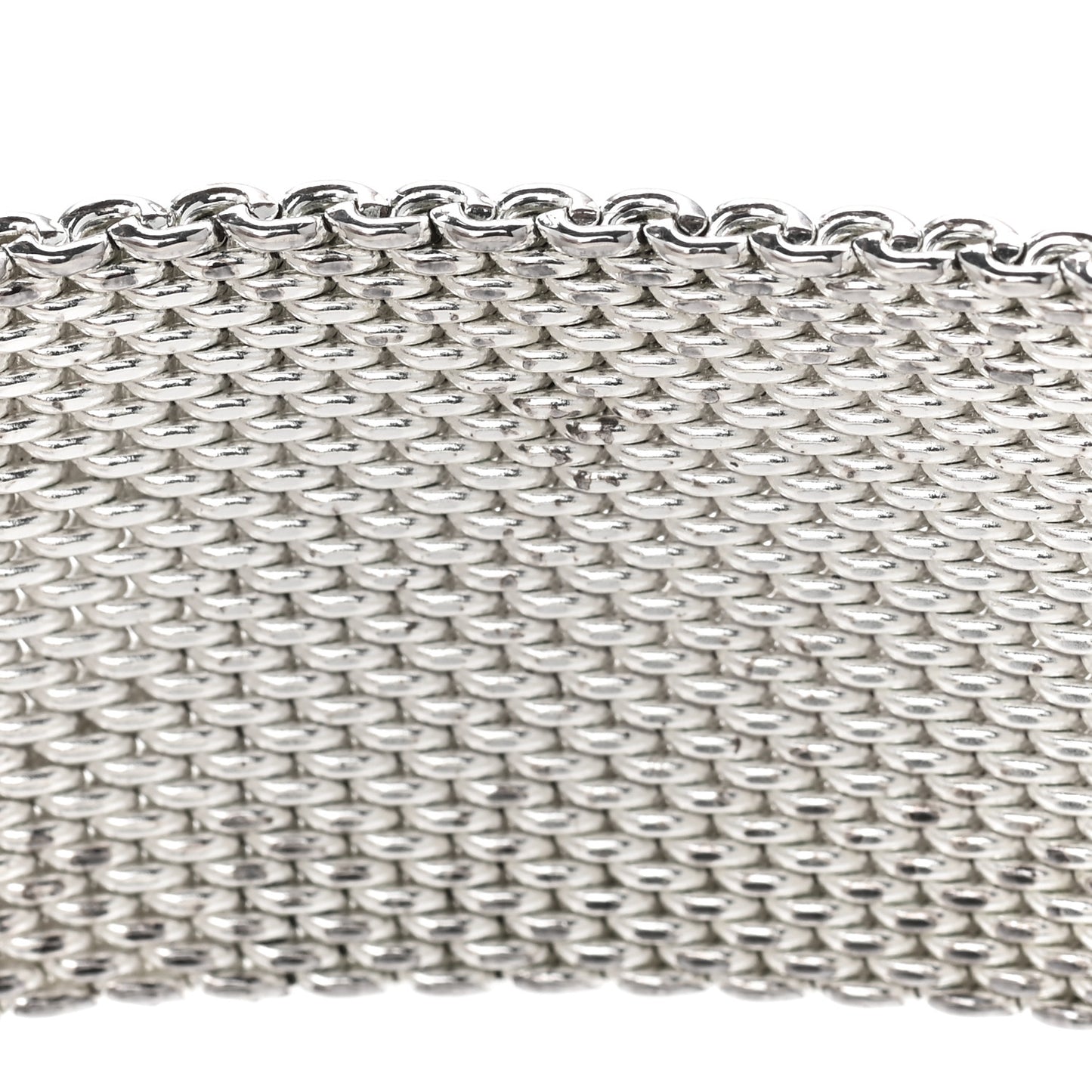 Metal Mesh CC Bracelet Silver