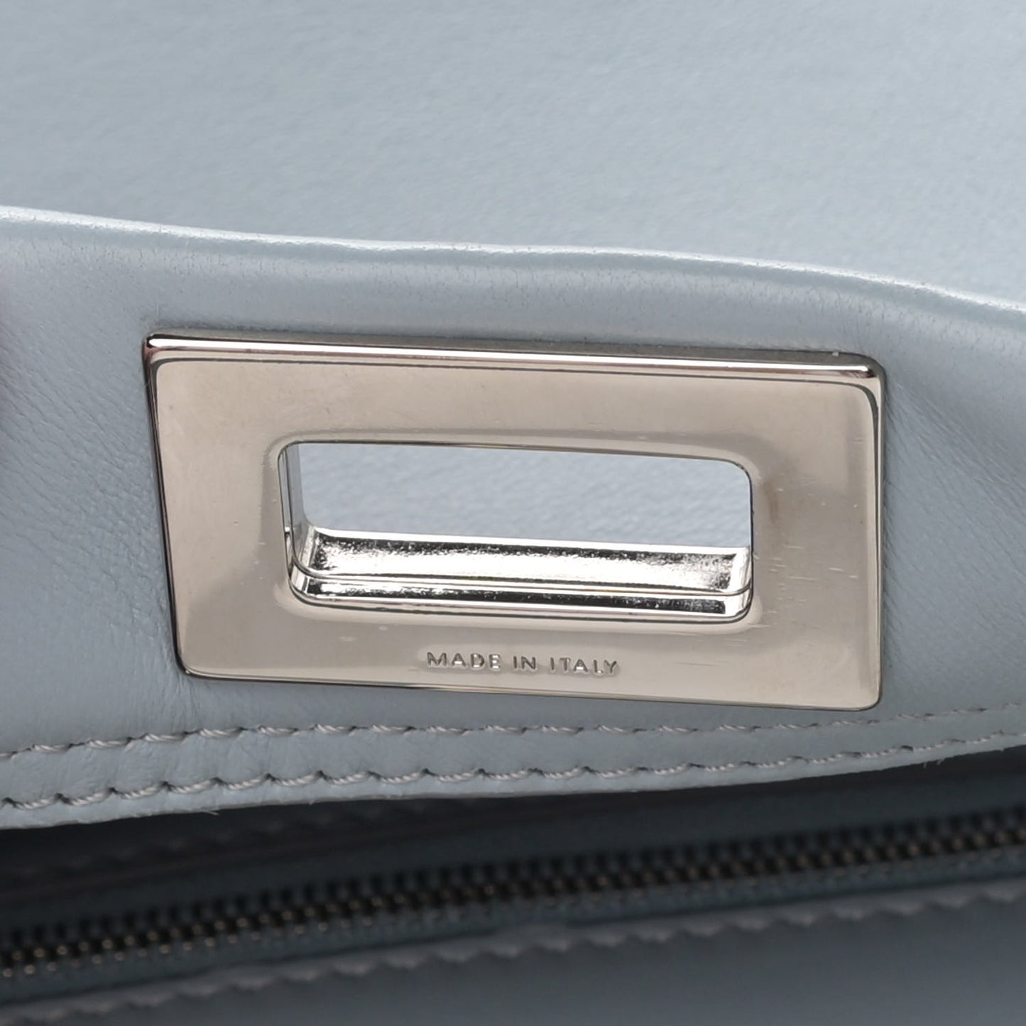 Nappa Lace Up Mini Peekaboo Iconic Satchel Azzurro Polvere