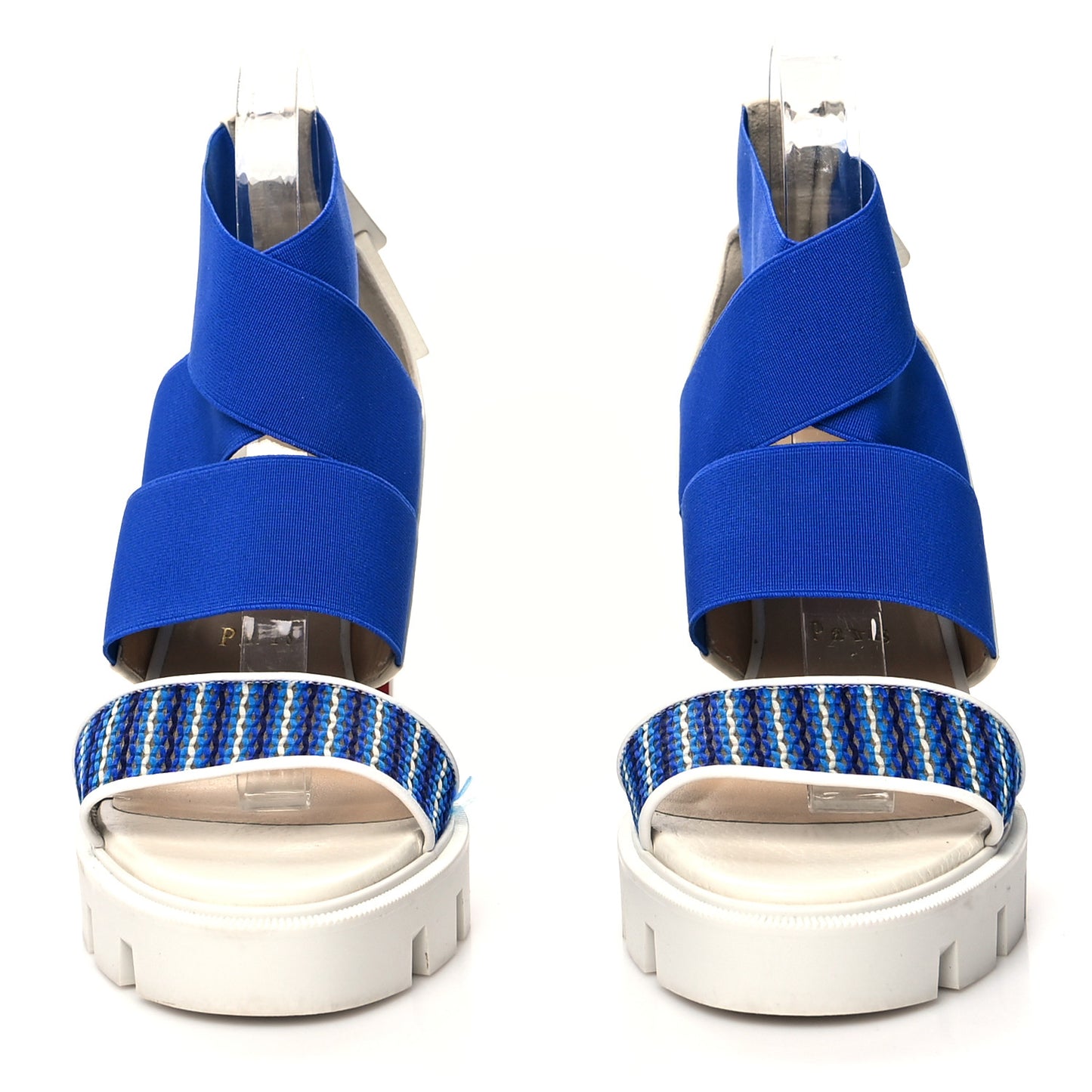 Calfskin Patrouiagoma 100 Platform Sandals 39 Blue