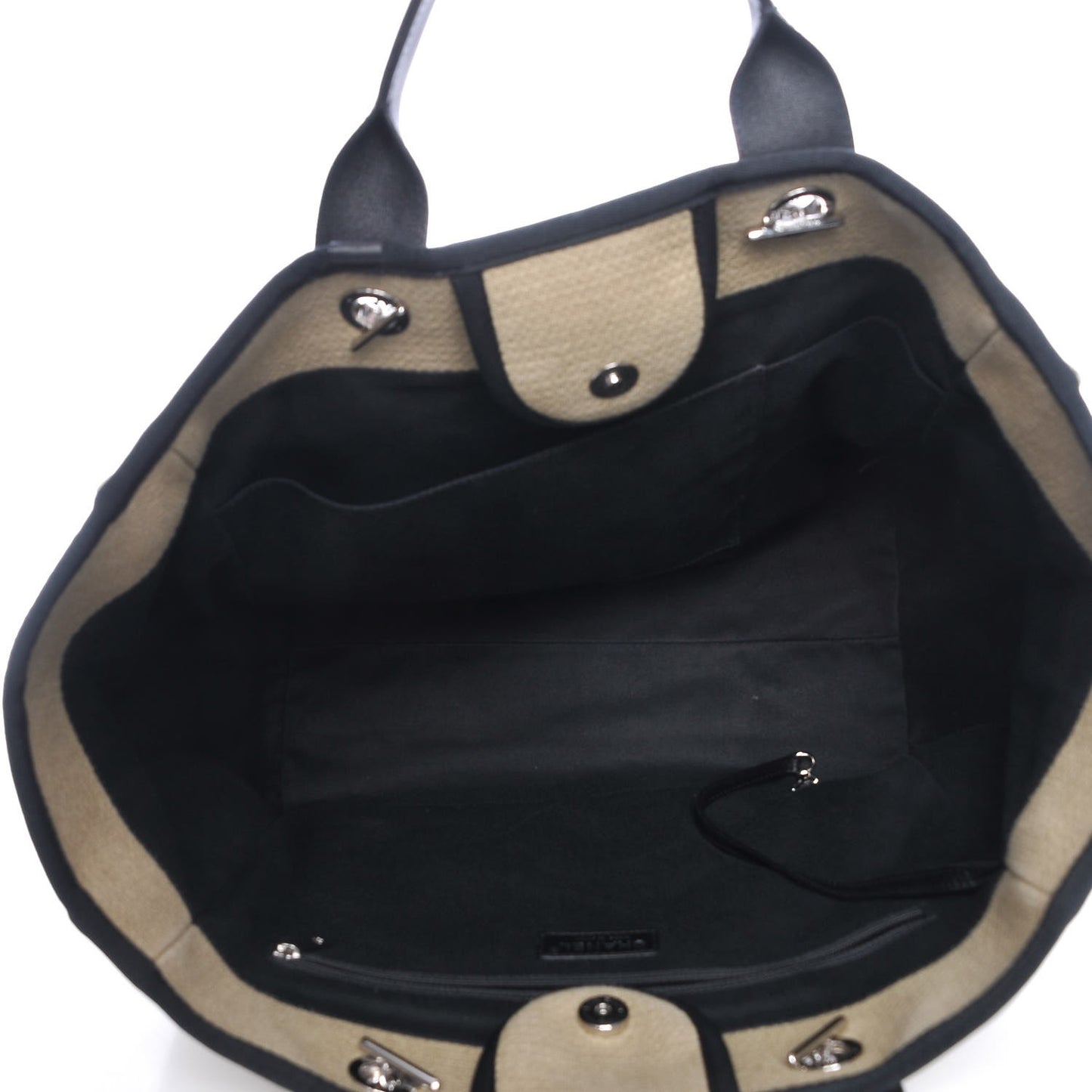 Canvas Large Deauville Tote Beige Black