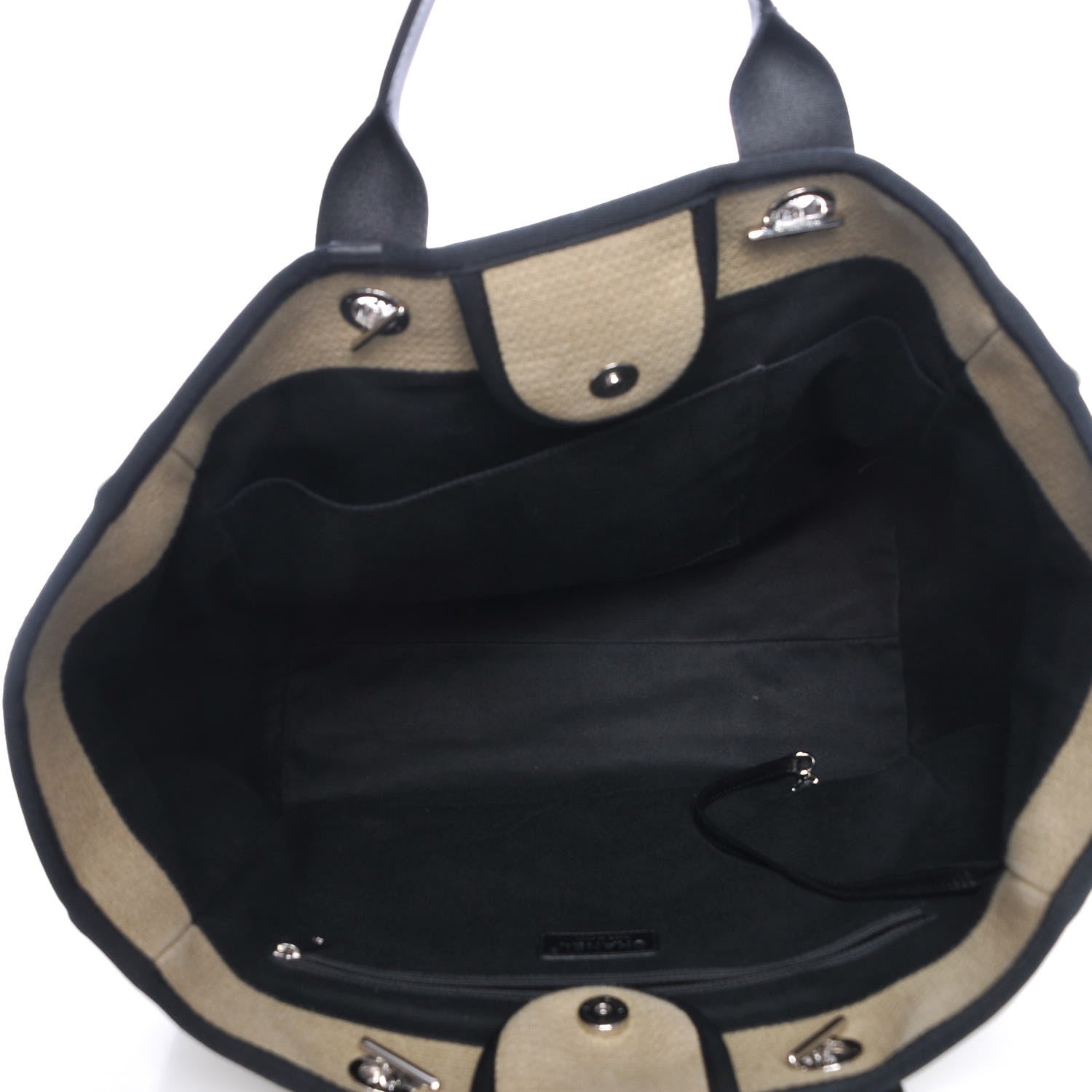 Chanel Canvas Large Deauville Tote Beige Black 5 of 9