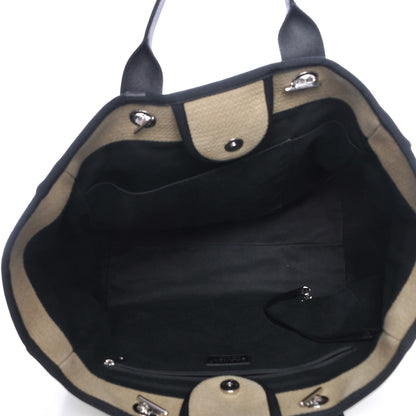 Chanel Canvas Large Deauville Tote Beige Black 5 of 9