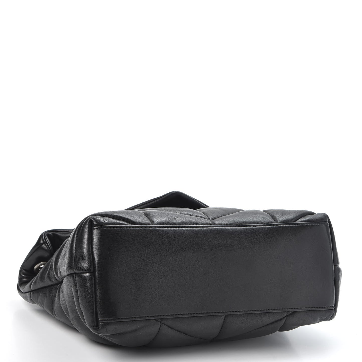 Lambskin Quilted Small Loulou Puffer Monogram Chain Satchel Black