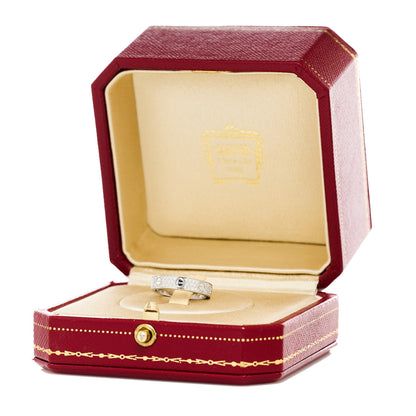 Cartier 18K White Gold Diamond 4mm LOVE Wedding Paved Band Ring 47 4 5 of 5