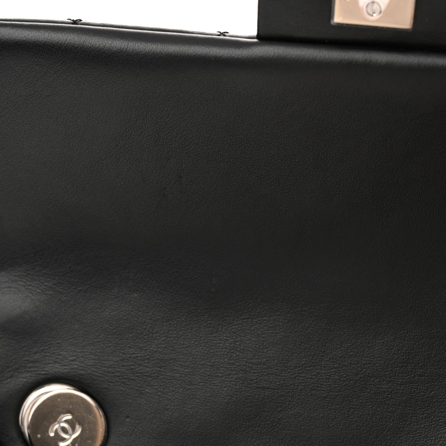 Calfskin Quilted CC Uniform Flap Belt Bag Black