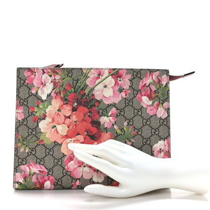 Gucci GG Supreme Monogram Blooms Large Cosmetic Case Beige Multicolor Dry Rose 2 of 9