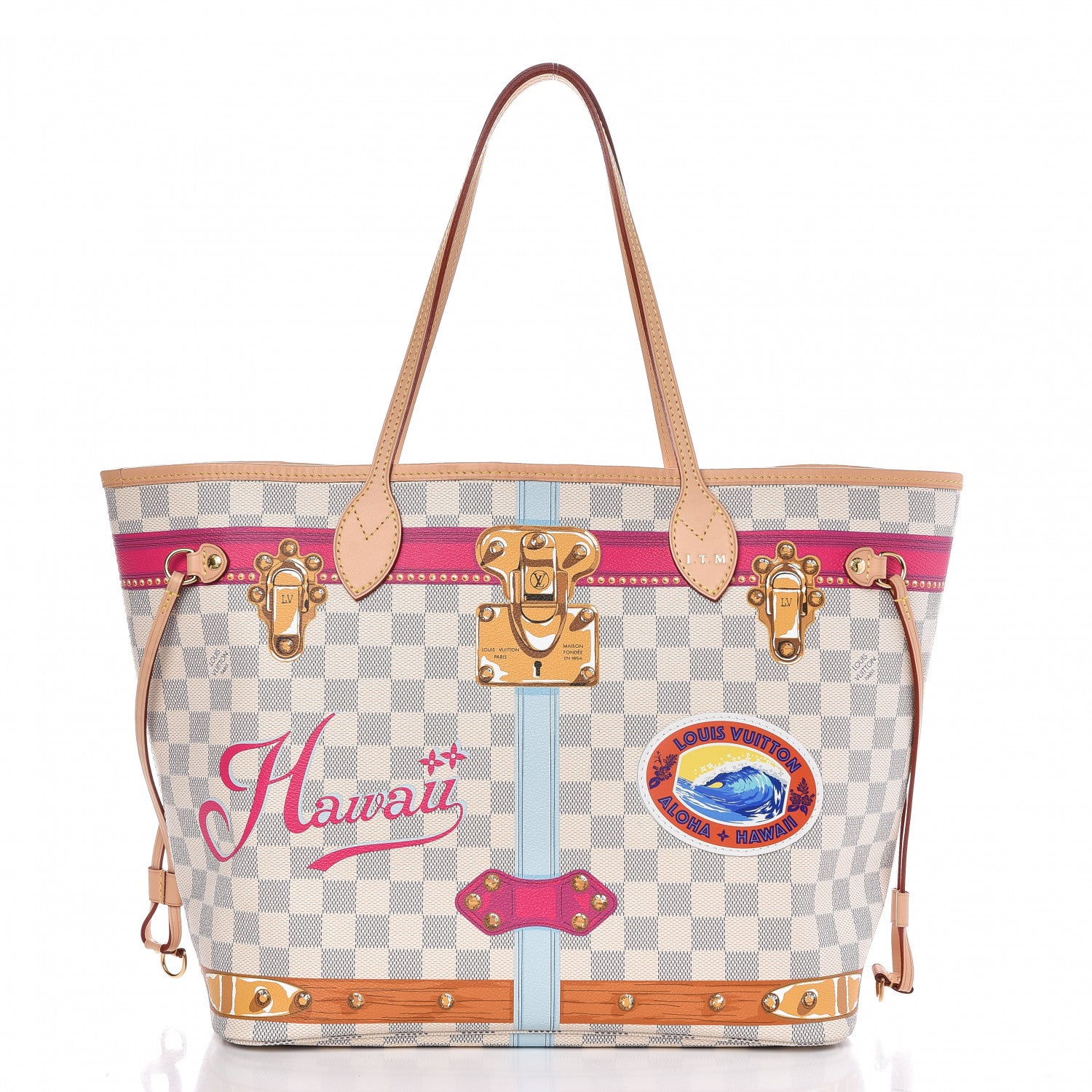 Louis Vuitton Damier Azur Summer Trunks Hawaii Neverfull MM 3 of 10