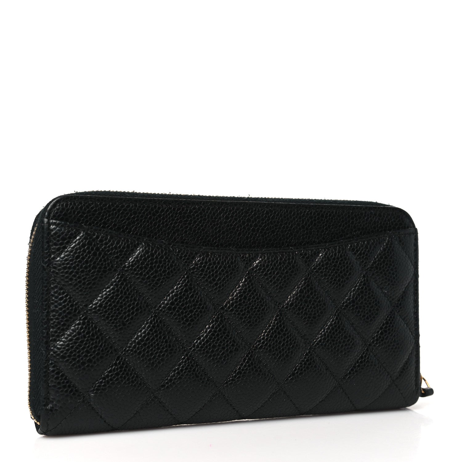 Chanel Caviar Quilted Large Gusset Zip Around Wallet Black 3 of 10
