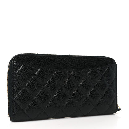 Chanel Caviar Quilted Large Gusset Zip Around Wallet Black 3 of 10