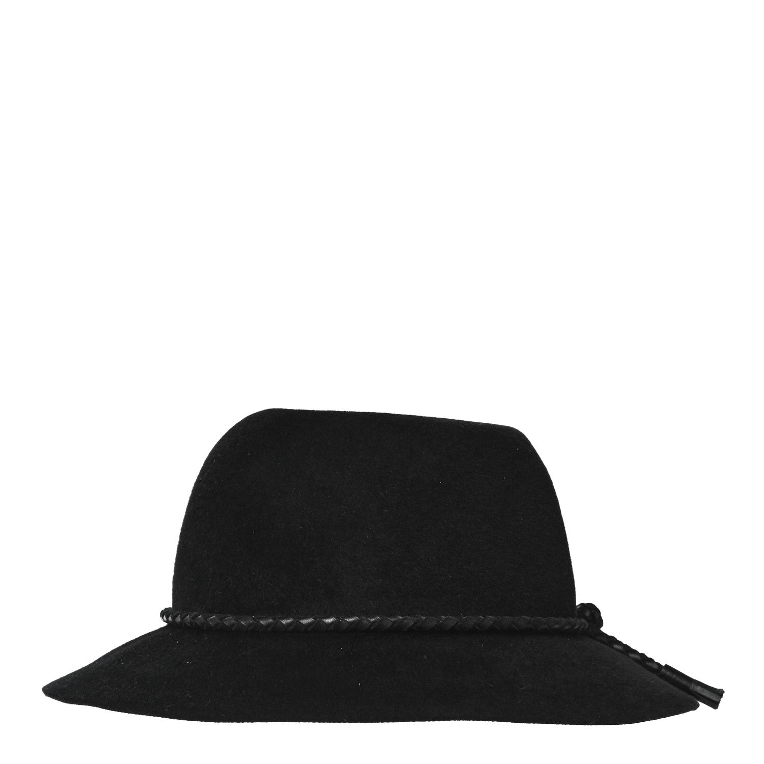 Hermes Felt Goatskin Lambskin Hat 56 Black 1 of 7