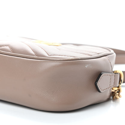 Gucci Calfskin Matelasse Mini GG Marmont Chain Shoulder Bag Porcelain Rose 9 of 10
