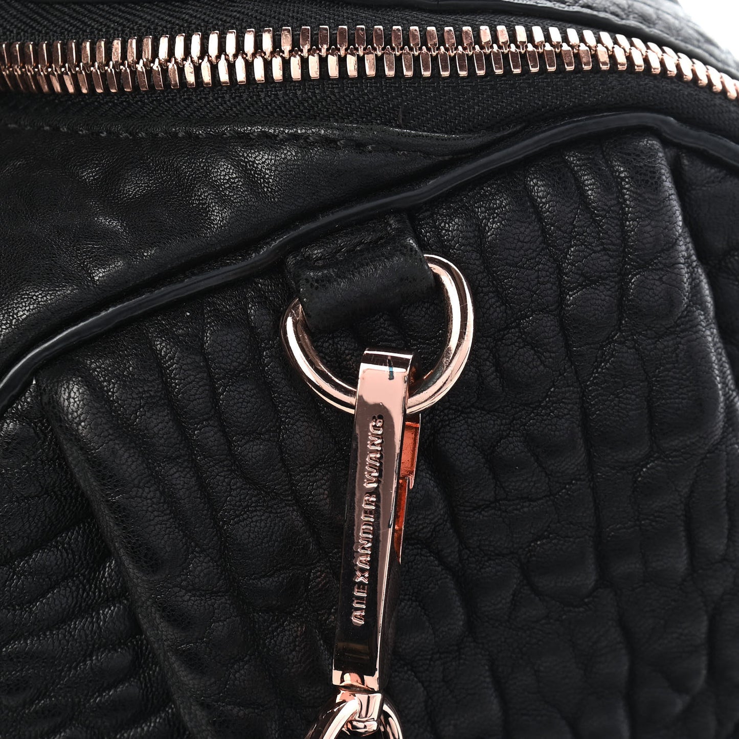 Pebbled Lambskin Rockie Black Rose Gold Hardware
